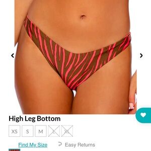 Luli Fama Reversible Women’s wild love high leg bottom, size medium